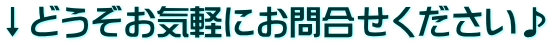 ↓どうぞお気軽にお問合せください♪