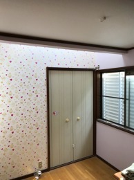 子供部屋 ♡とアイスクリーム柄の壁紙 子供部屋 ♡とアイスクリーム柄の壁紙
