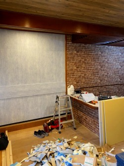 京 町屋 クロス張替え途中 京 町屋 クロス張替え途中