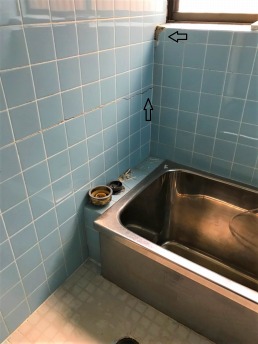 お風呂 亀裂部分 補修箇所 お風呂 亀裂部分 補修箇所