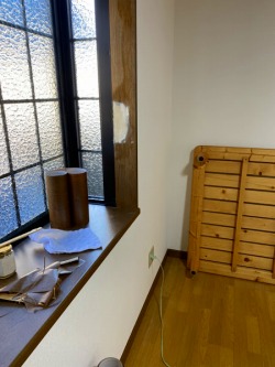出窓のサン キズ補修 施工前 出窓のサン キズ補修 施工前