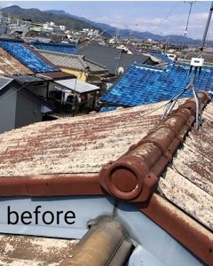 屋根吹替え 施工前 瓦屋根 屋根吹替え 施工前 瓦屋根