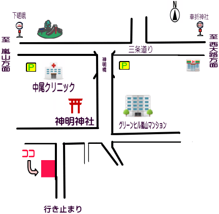 周辺地図 京都市右京区嵯峨柳田町27 周辺地図 京都市右京区嵯峨柳田町27